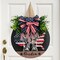 Patriotic Wreath July 4th , Memorial Day Door Decorations – 3D Independence Day Wreath with Flag, Military Boots & Faux Greenery